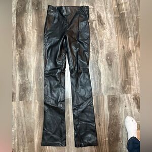Zara Shiny Black Leather Trousers